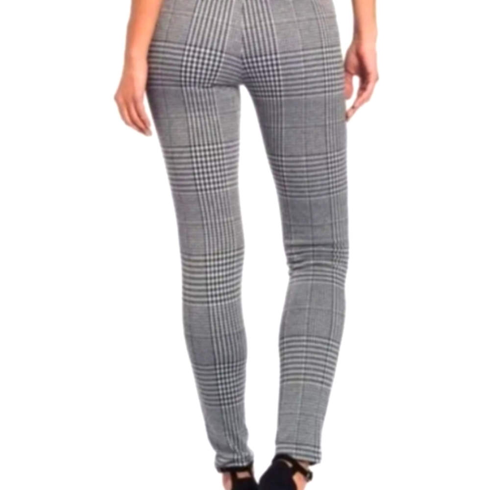 TAHARI Pleated plaid leggings